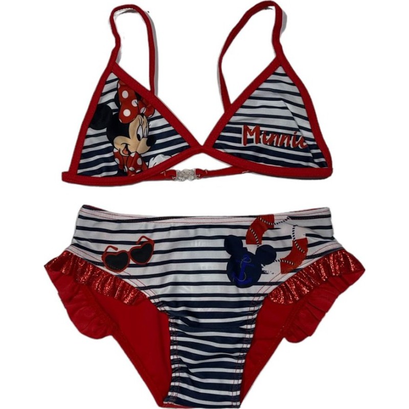 Maillot De Bain Minnie Disney Swinmsuit Couleur Rouge Taille 4 Ans