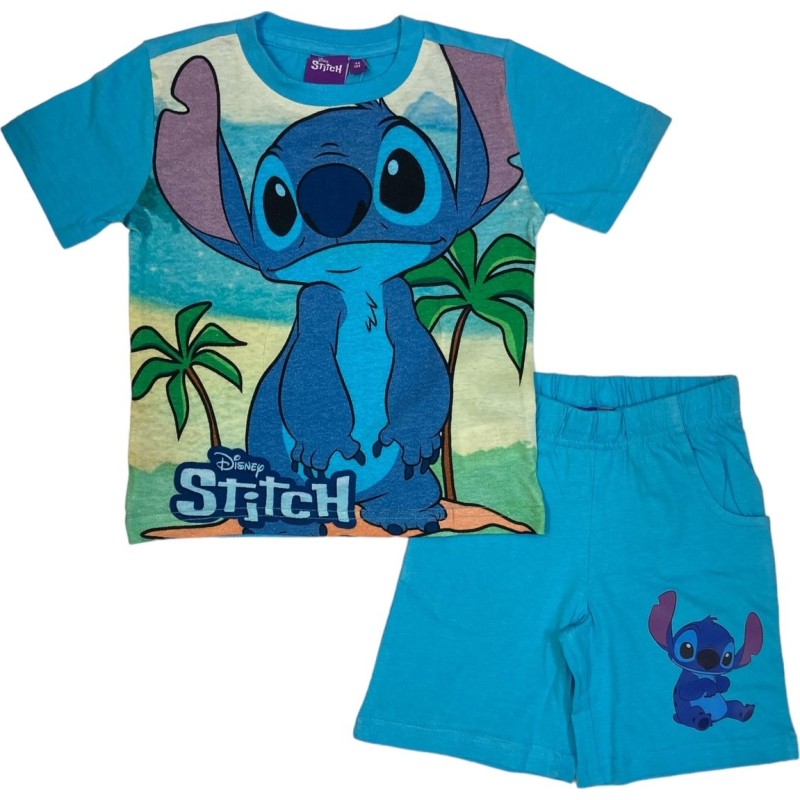 Ensemble T-Shirt avec Short Stitch Disney Couleur Bleu Taille 3