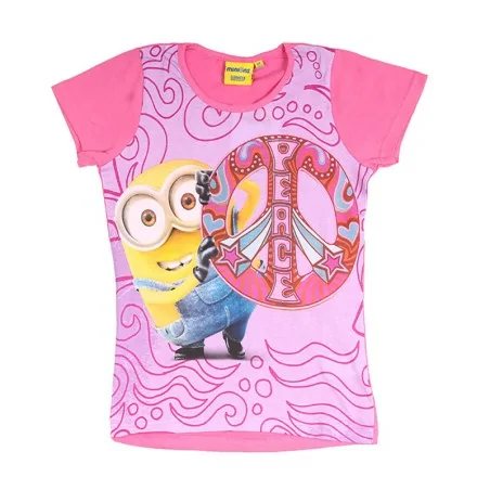 Tee-Shirt Manches Courtes Minions Peace and Love