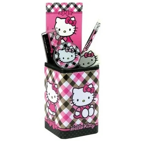 HELLO KITTY POT A CRAYONS + FOURNITURES SCOLAIRES